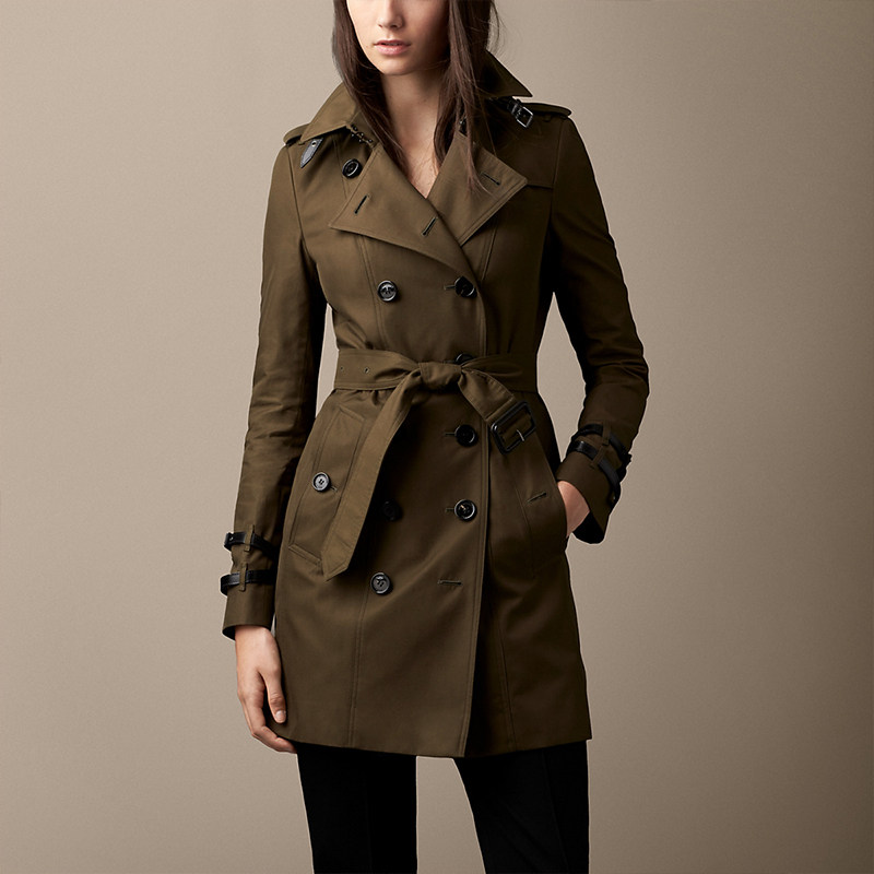 BURBERRY/博柏利皮革装饰嘎巴甸 Trench 风衣 39526411