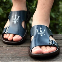 Dép nam mùa hè 2018 mới dép nam sandal da đế bằng giày đi biển sneaker nam