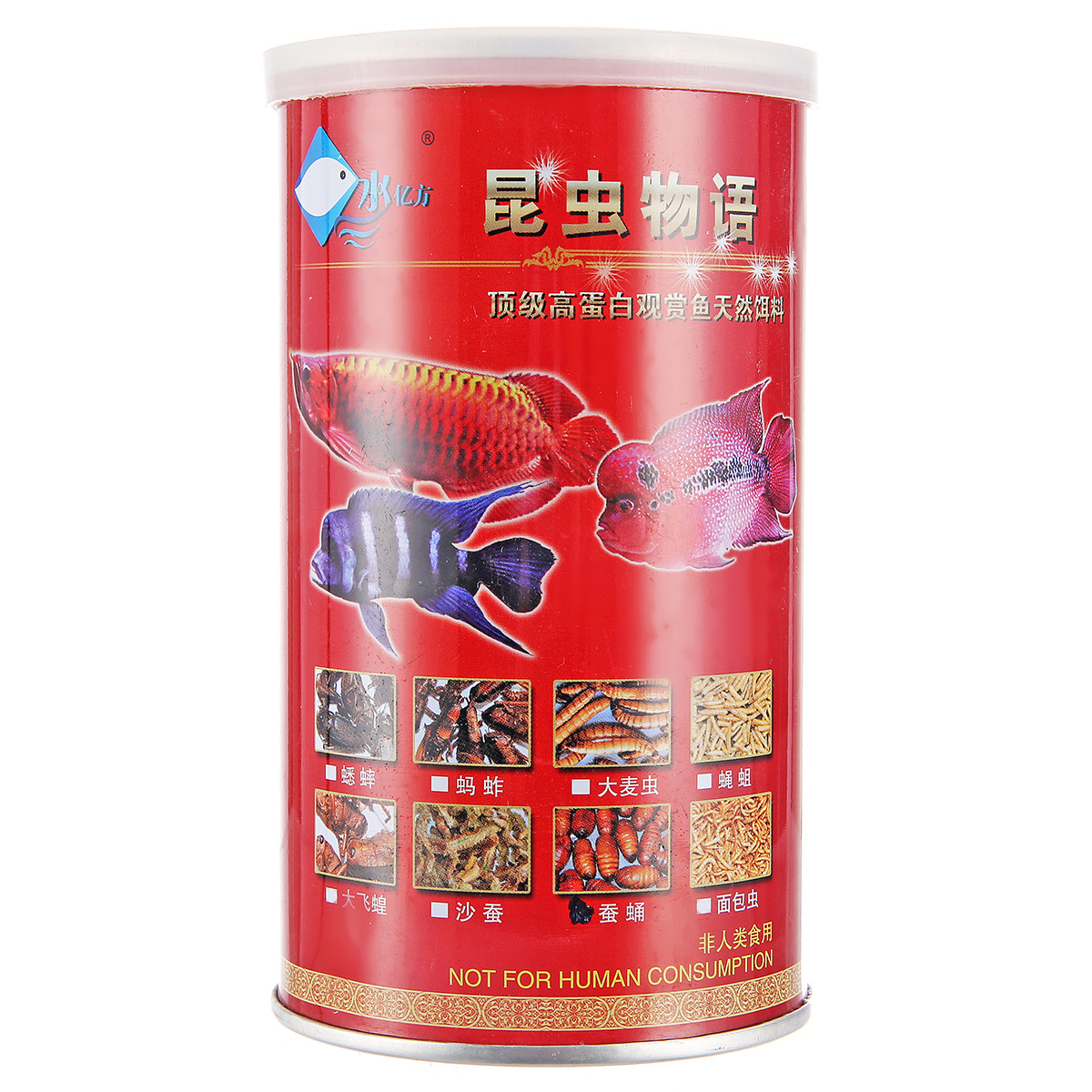 波奇网 宠物用品水亿方精选天然昆虫物语蚕蛹花罗汉金龙鱼饲料80g