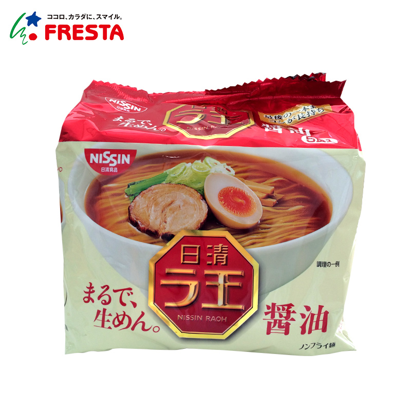 进口正品日清拉王和风酱风油味5包入量贩装非油炸方便面日本
