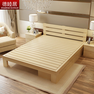 Đơn giản giường gỗ rắn giường đơn 1.2 giường đôi 1.8 giường trẻ em 1 giường thông giường gỗ người lớn 1.5 m tatami