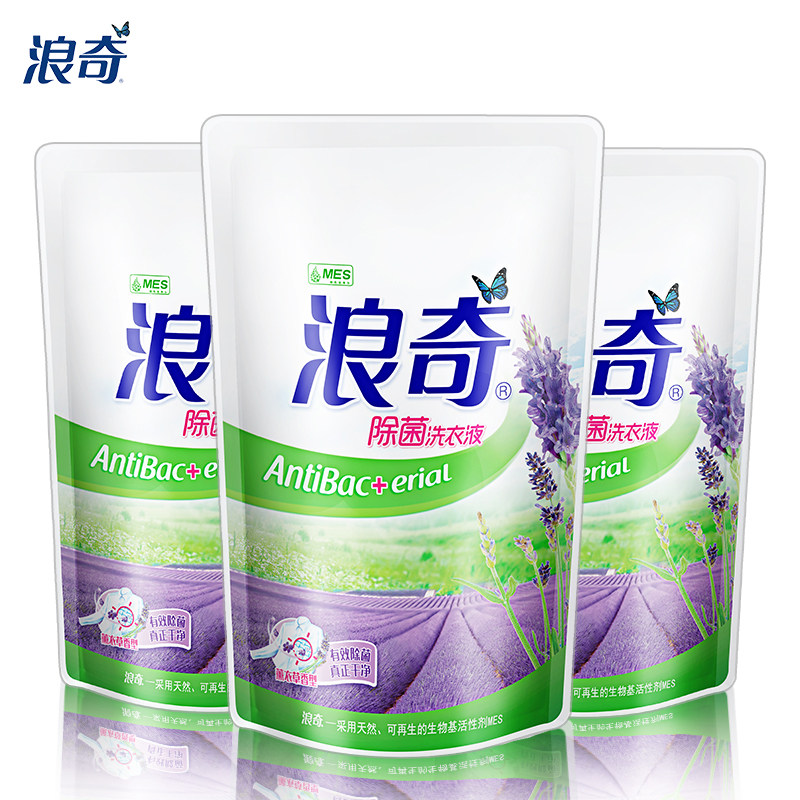 【天猫超市】浪奇除菌袋装洗衣液 500g*3（薰衣草香型）衣物护理