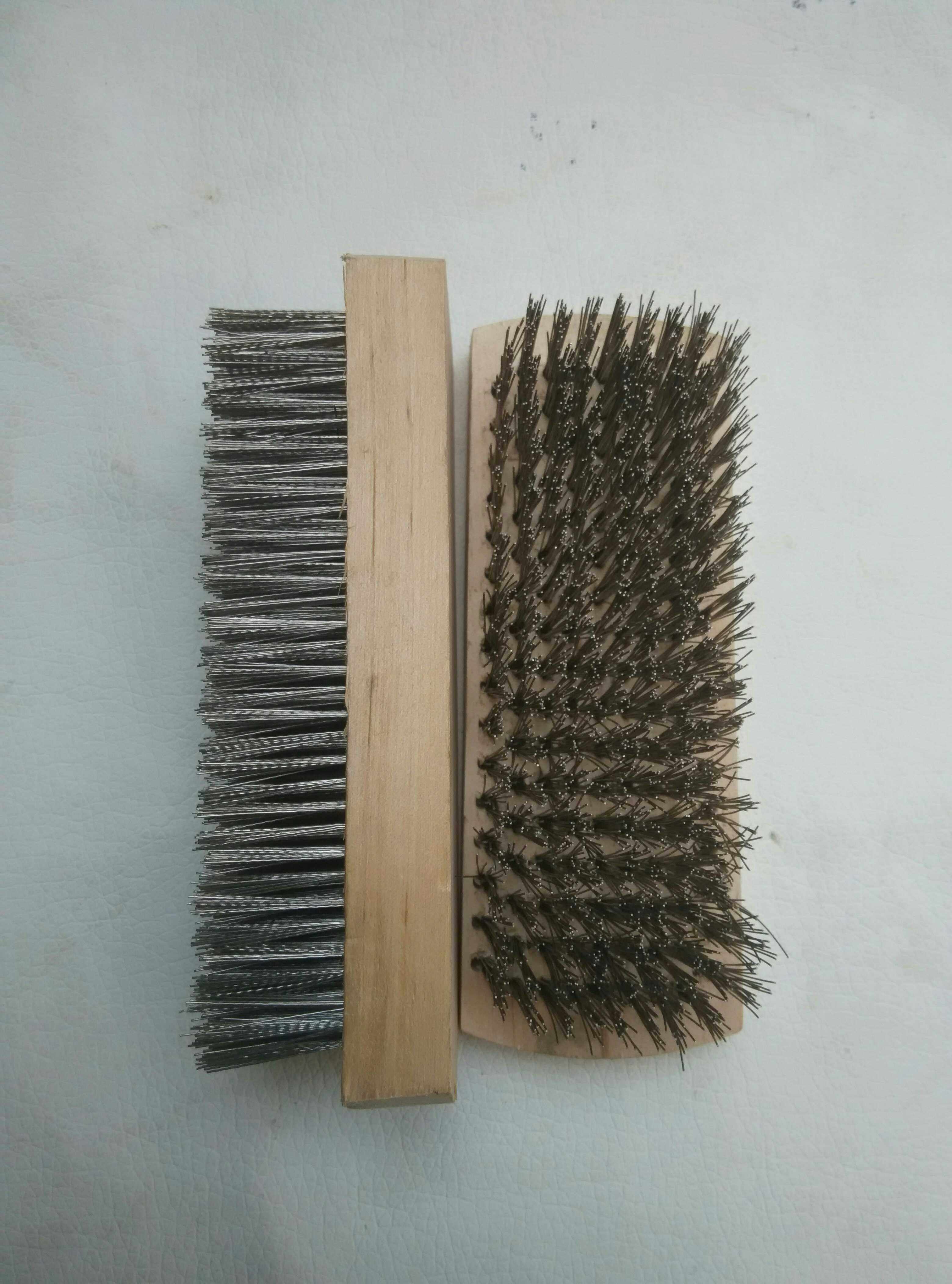Pure stainless steel plate brush food tableware brush thickened encrypted stainless steel chemical brush acid and alkali resistant pure stainless steel hand
