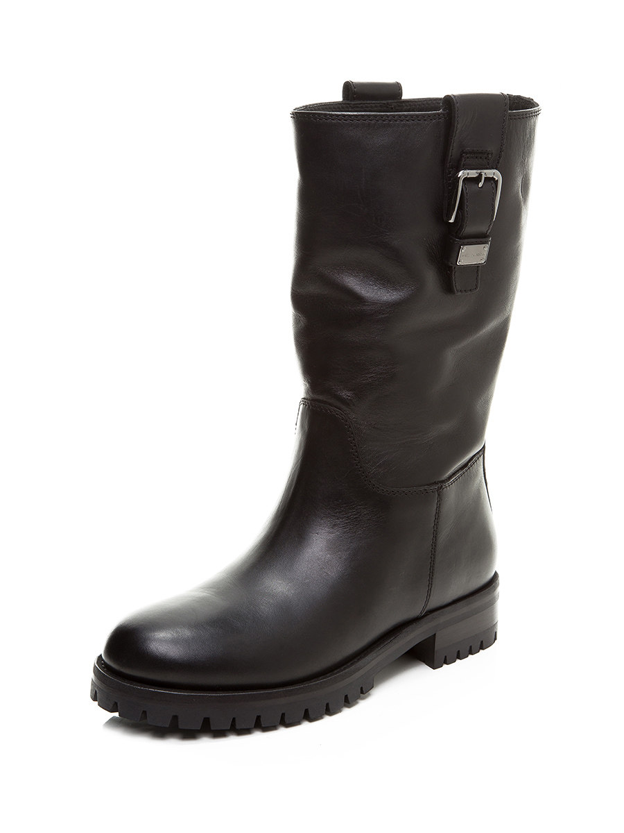 Dolce&Gabbana 黑色小牛皮机车短靴