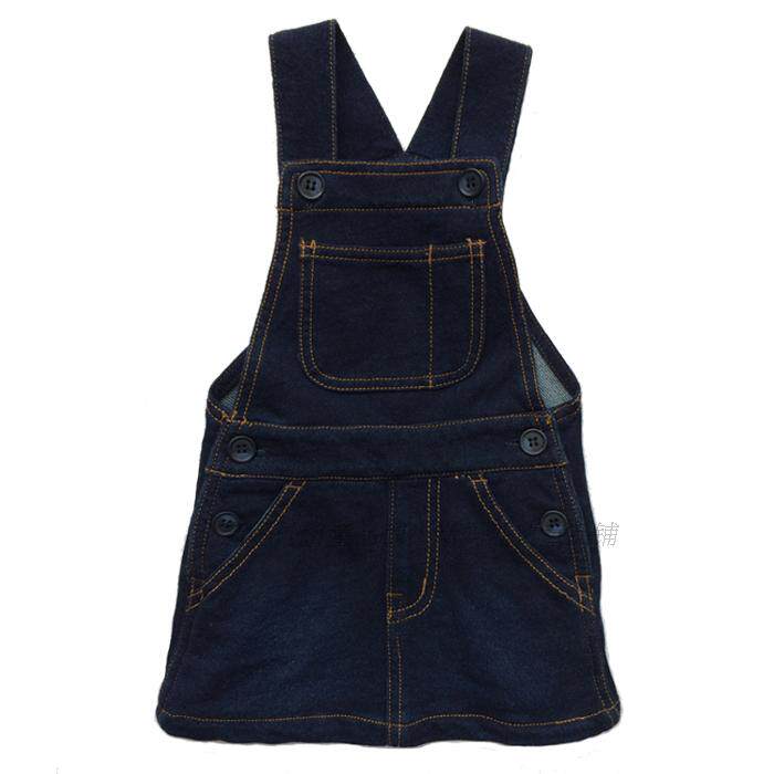 Foreign trade export organic cotton girl's treasure knitted denim suspender skirt