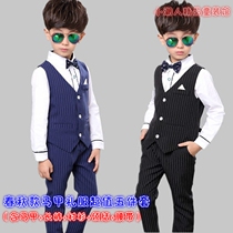 Boys vest three-piece set 4 Childrens small suit 5 small boy trousers shirt set 6 Flower girl spring and Autumn dress 8 years old