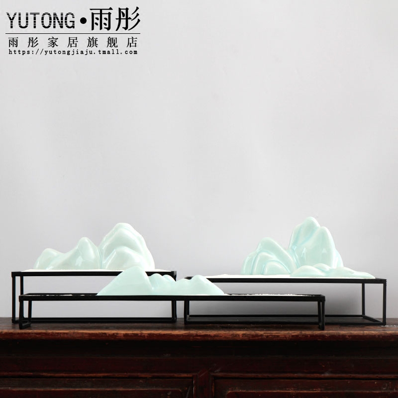 Zen mountain heavy creative dry landscape ceramic bijia furnishing articles hotel teahouse move of Chinese style household decoration