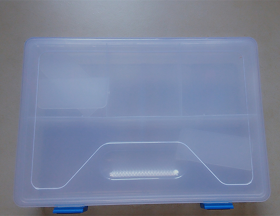 Transparent plastic pencil box Double-layer buckle medium small storage box Stationery box Sketch painting special