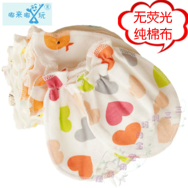 Non-fluorescent anti-scratch baby gloves pure cotton newborn standing baby hand guards anti-scratch gloves
