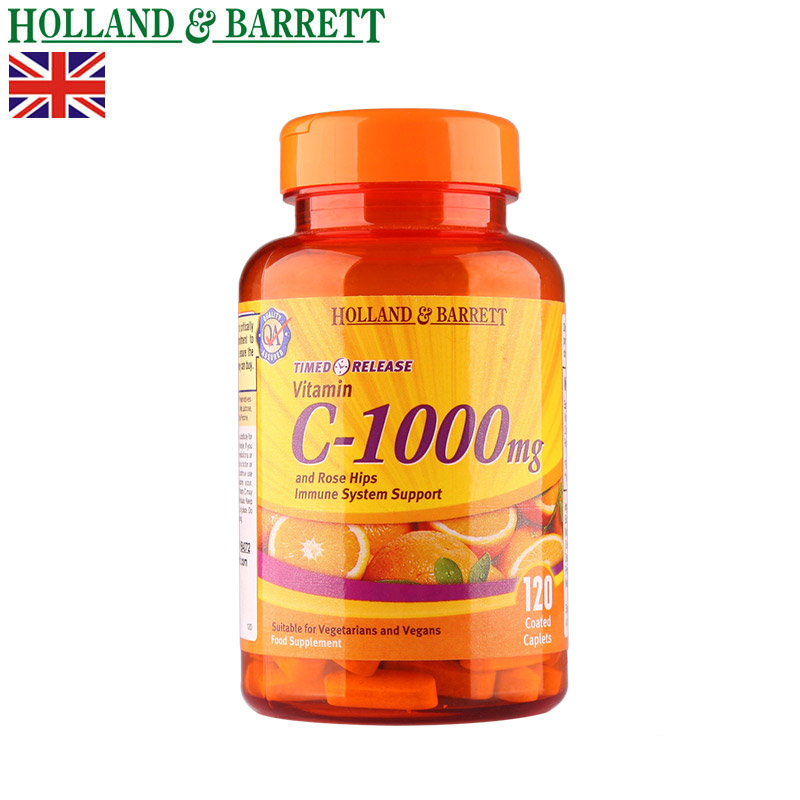 HollandBarrett/HB荷柏瑞英国玫瑰果C-1000复合片120粒香港仓