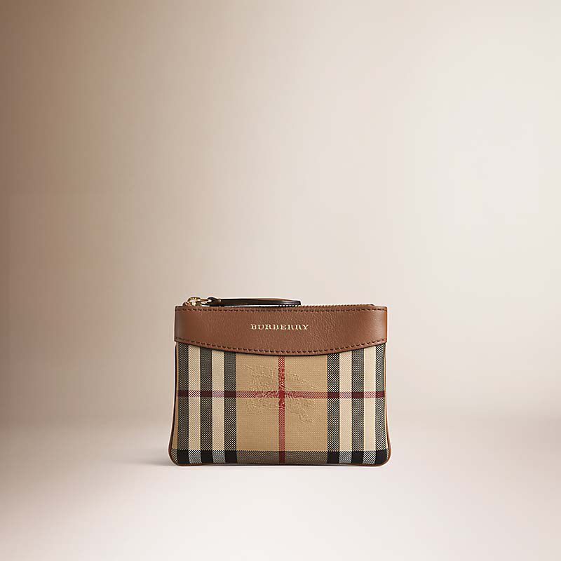 BURBERRY/博柏利Horseferry 格纹拼皮革收纳包 40111151