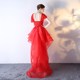 Evening dress slim Korean version front short back long celebrity party high-end banquet small one-shoulder dress female