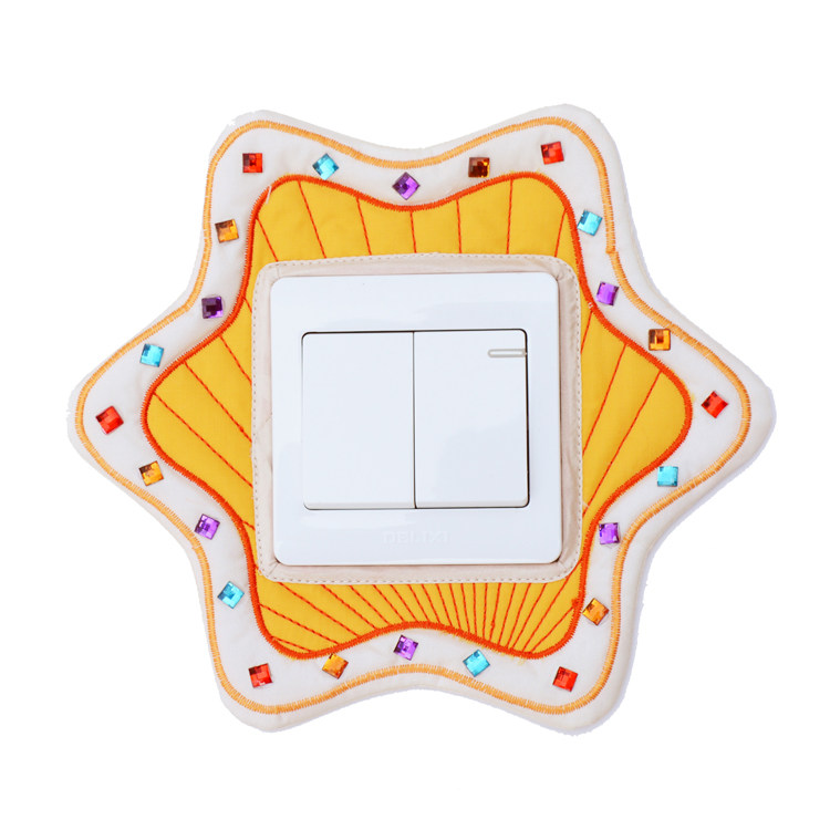 Featured Artisanal Cloth Art Switch Cover Socket Housing Wall Fire Sticker Children's Room Switch Wall Sticker (Full Star)