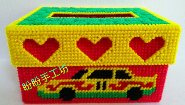 Three-dimensional embroidery 3D cross stitch living room bedroom cartoon cartoon small toilet paper box happiness express tissue box material package