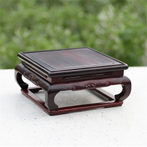 Red acid branch red sandalwood Qishi base Round red acid branch red sandalwood carving teapot handicraft ornaments base large