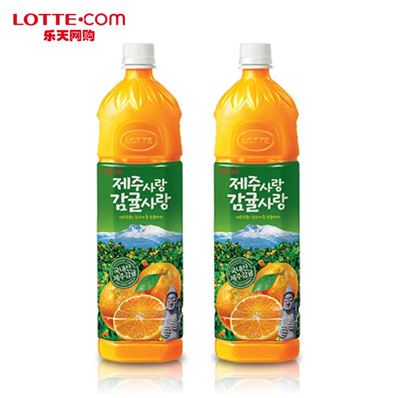 乐天网购七星韩国进口饮品爱济州爱柑橘济州岛柑橘汁饮料1.5L6瓶