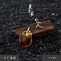 Swallow home 925 Silver European delicate branches and leaves pendant clip buckle DIY amber accessories 925 silver buckle head