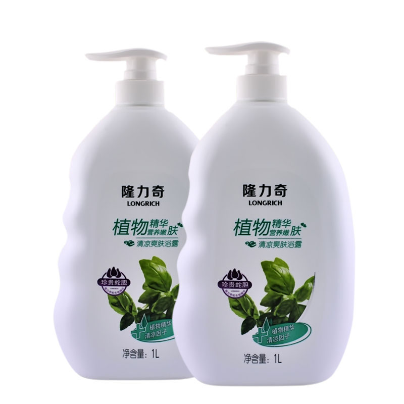 隆力奇沐浴露清凉爽肤浴露1L*2瓶 植物精华