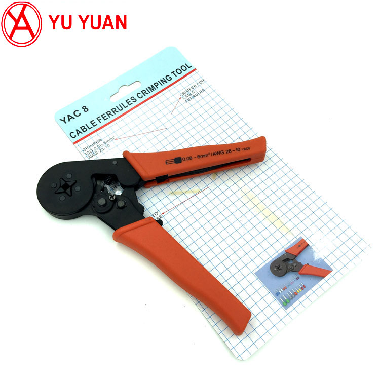 Taiwan imported yuan YAC-8 9 European precision terminal crimping pliers 0 08-6mm square AWG28-10