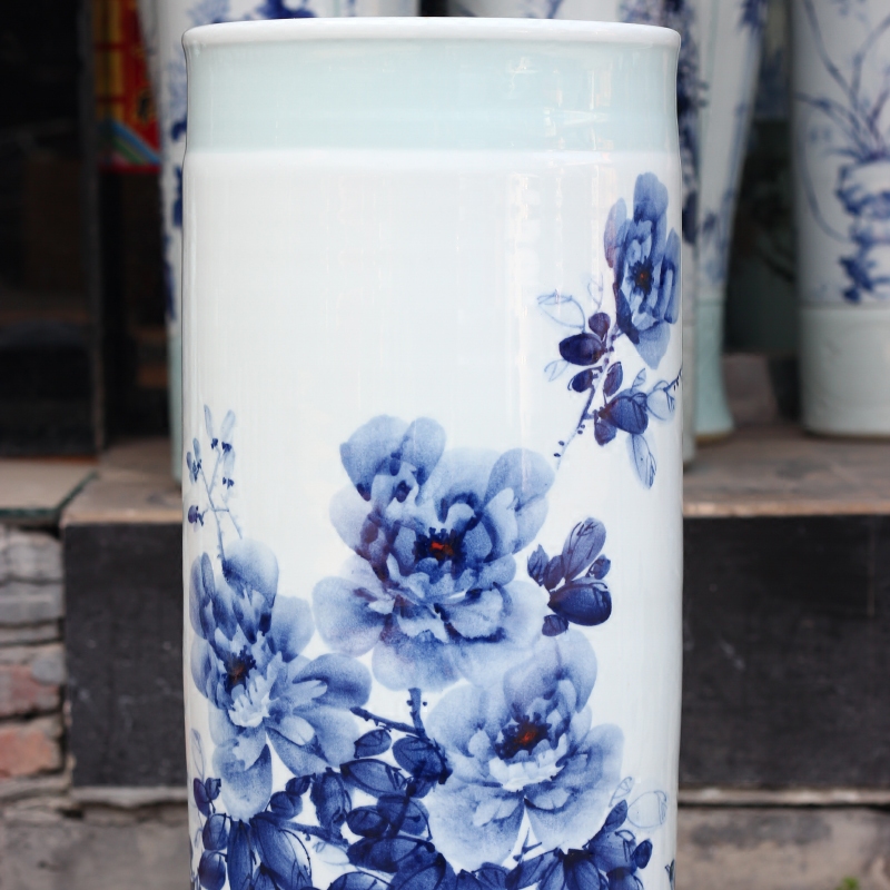 Jingdezhen ceramic quiver blooming flowers sitting room of large vase household flower arranging furnishing articles hotel opening gifts