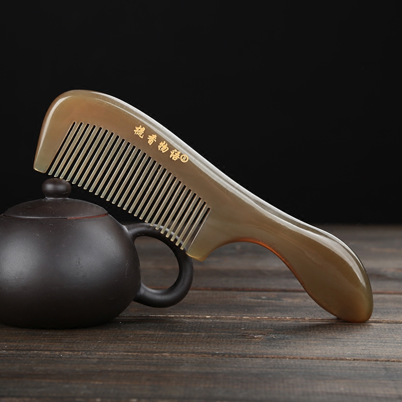 Comb fragrance story Rare white water horn comb Natural thickening massage comb