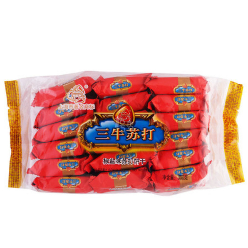 【天猫超市】三牛 椒盐味苏打饼干 300g/袋 上海老字号办公室零食
