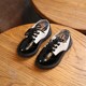 2022 spring new children's shoes boys black leather shoes small and medium-sized big boys students baby performance single shoes casual shoes