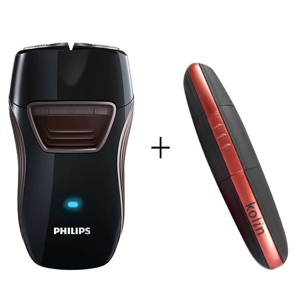 【PHILIPS飞利浦】双刀头充电式刮胡刀+歌林水洗台湾官网直邮进口