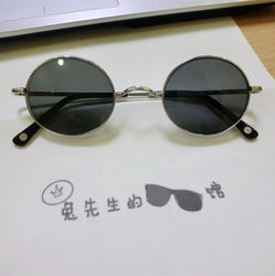 John Lennon glasses retro pure titanium oval john lennon plano myopia polarized sunglasses frame