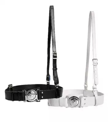 Security belt armed belt outer waist belt duty belt double cross body black and white male
