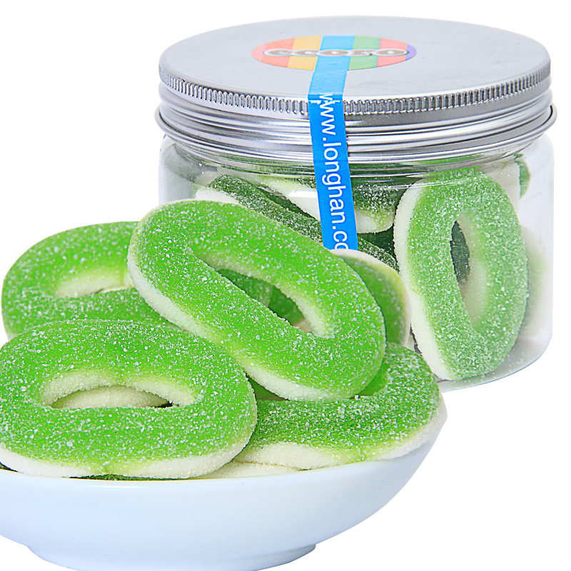 【天猫超市】怡可诺100g罐装橡皮糖（酸苹果圈）糖果 休闲食品