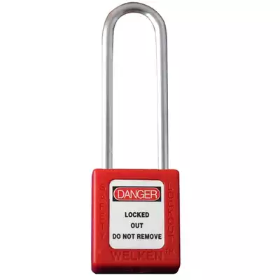 Bedie new BD-8525 red 76mm non-open ABS long handle safety padlock insulated plastic lock