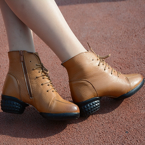 Туфли, дышащая высокая современная танцующая обувь, из натуральной кожи, мягкая подошва