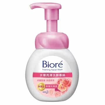 Biore蜜妮 洗颜慕丝160ml-水嫩亮泽 典雅玫瑰香台湾官网直邮进口
