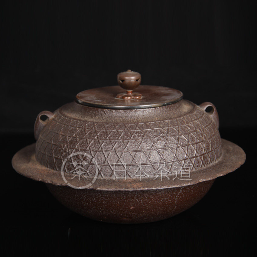 Oz Japanese Wind Stove Tea Kettle, Sato Kiyomitsu Style, Flower Bamboo Weaving Pattern, Big Belly, Small Tea Kettle, Japanese Master Style