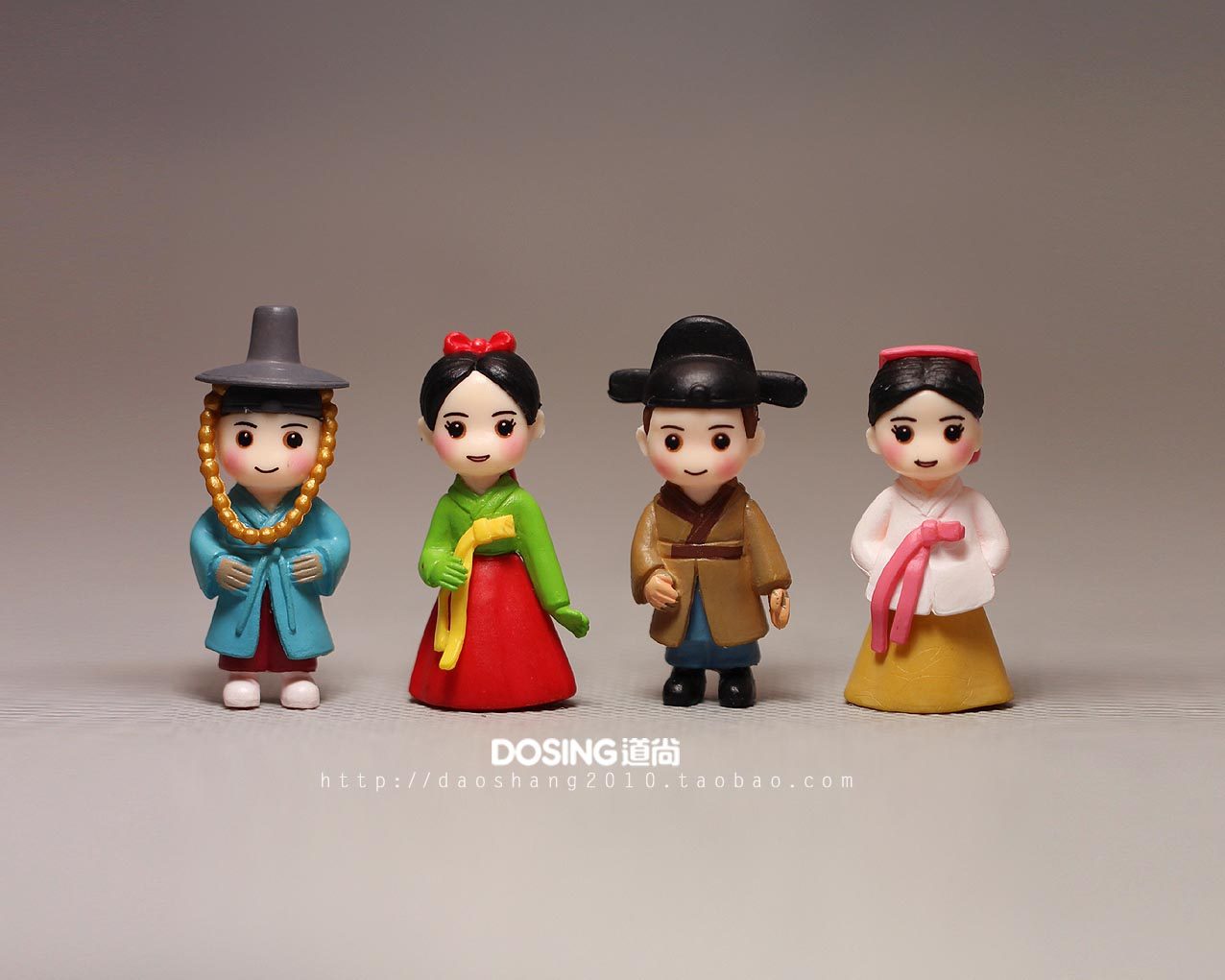 Trumpet scene character cartoon trumpet Korean ancient Korean costume model doll figurine ornament