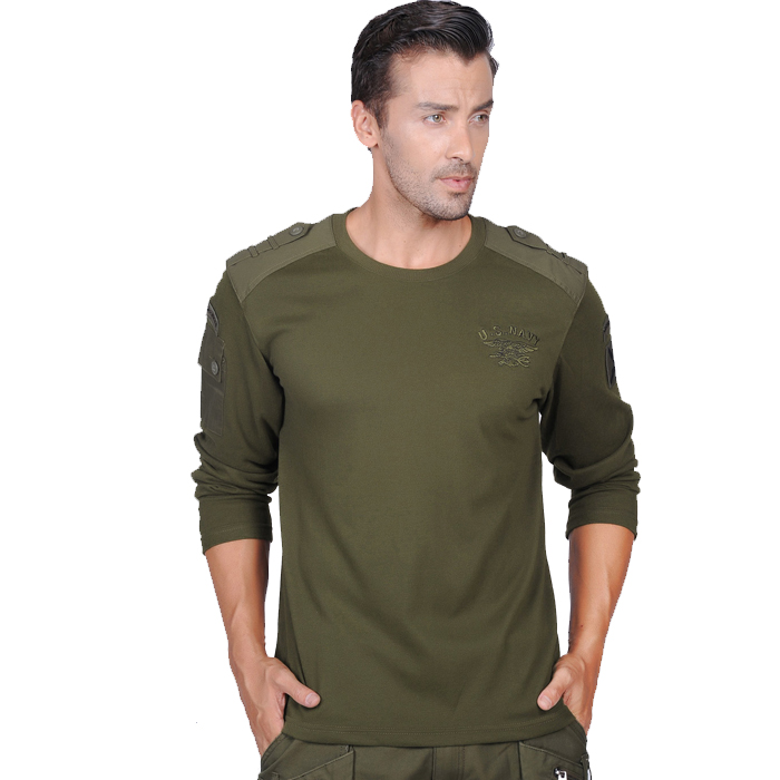 Army Fan Outdoor Seal Commando Pure Cotton Long Sleeve T-shirt Round Collar Casual Jun Cotton Man's T-shirt