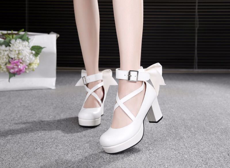 Japanese Lolita High-Heeled Magical Girl Kuroko No Kiri (Magical Girl Ruka) Cute Cosplay Shoes 8280