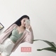 Phong cách ngày lễ ngắn gợi cảm lộ ra rốn ren bên ngoài mặc đáy áo vest cổ chữ v cắt thấp dây kéo xanh matcha tươi áo khoác adidas nữ Áo ba lỗ