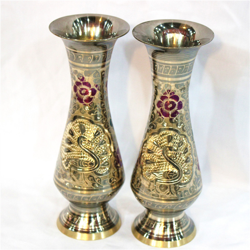 Pakistan copper direct sales copper carving handicrafts 10 inch Japanese BT414 home ornaments manufacturers direct sales