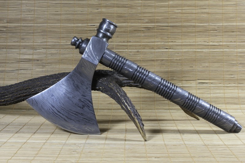 Import Damascus Handmade wrought with patterned steel axe Axe Handle Overall Pattern Steel-Taobao