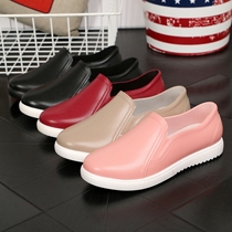 Rain shoes female adult short tube Korean fashion low-top shallow rain boots kitchen non-slip waterproof shoes rubber shoes lovers water shoes