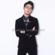 Bộ đồ vest nam Chuan Ze hai mảnh phù hợp với quần rắn màu Xiaoxi Slim Hàn Quốc phù hợp với màu đen cổ điển quần short nam Suit phù hợp