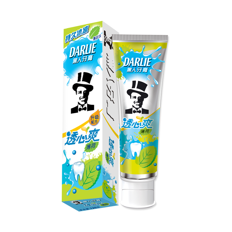 正品黑人牙膏透心爽薄荷清洁去牙菌斑去口臭清新口气防蛀护龈