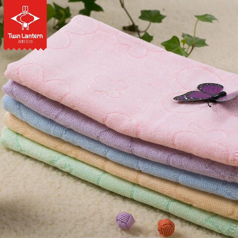 【天猫超市】双灯毛巾竹纤维提花素色面巾1条洁面美容柔软纯色