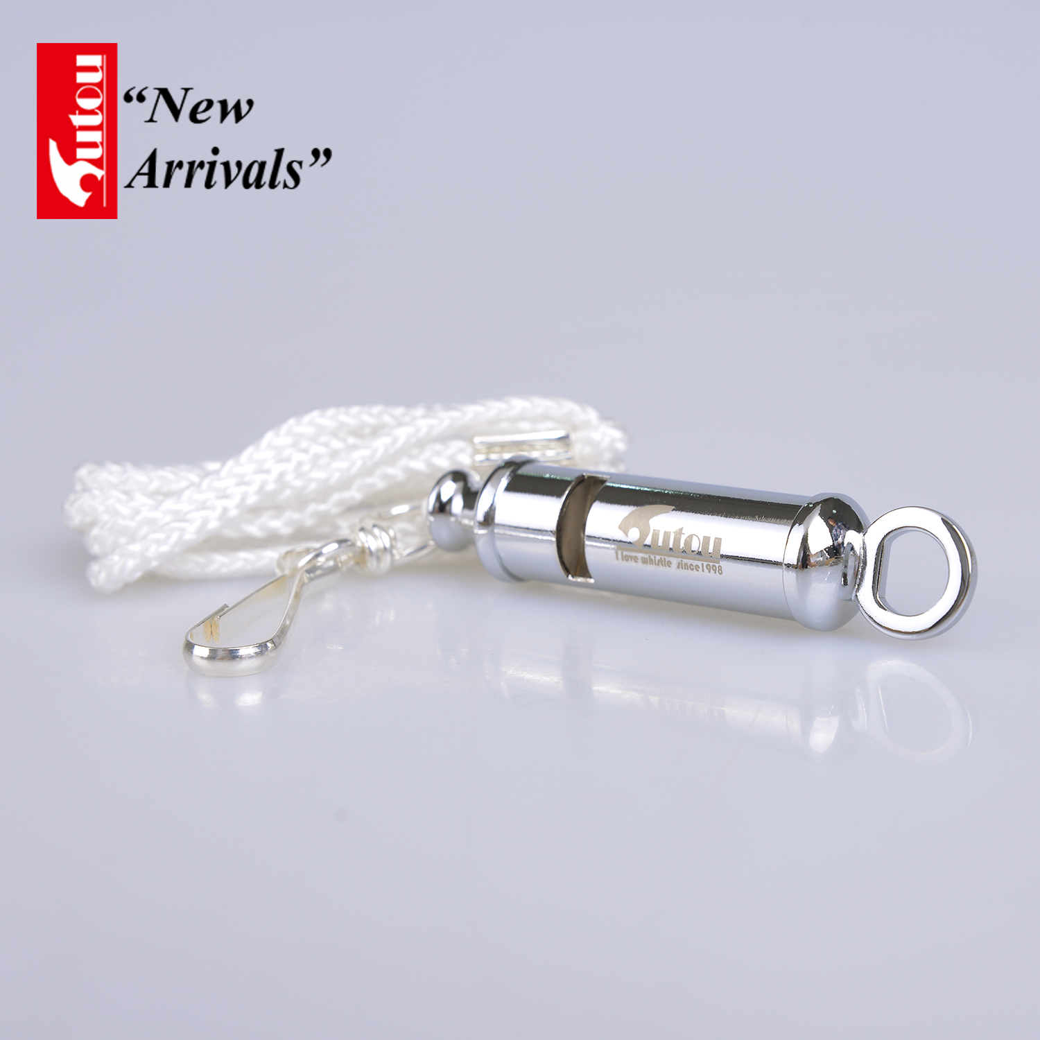 hutou (tiger head)double-tone police whistle pure copper material environmental protection electroplated metal survival whistle far away