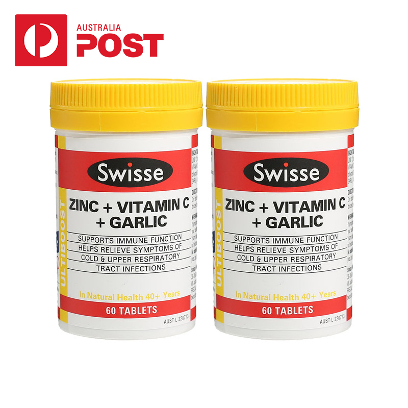 Swisse 锌+维生素C+大蒜素复合片 60粒*2瓶 澳洲直邮