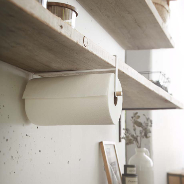Yamazaki Industry yamazaki Japanese kitchen paper shelves wooden fresh window hanging towels white