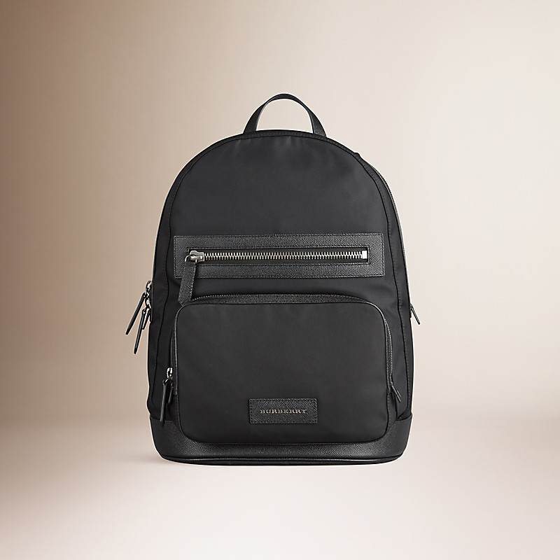 BURBERRY/博柏利皮革装饰尼龙双肩包 39767851