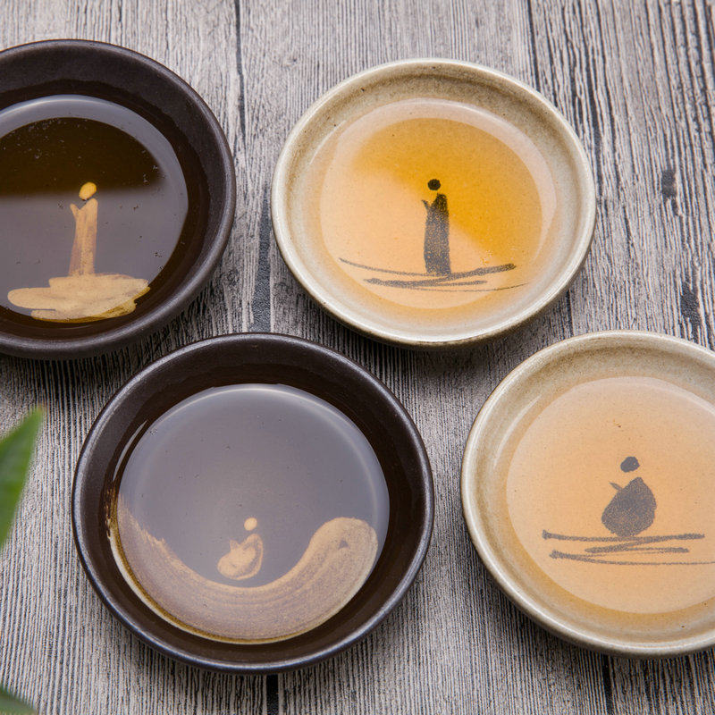 Uncentral Bamboo Tea Coarse Pottery Zen Meditation Cup Master Guest Wine Tasting Tea Bowl Purple Sand Ceramics High Temperature Kilns to Burn Flowers